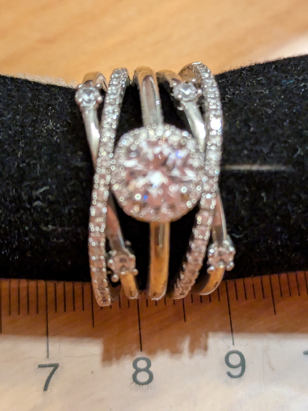 Silver Multi-Band Cubic Zirconia Statement Ring - Silver Color